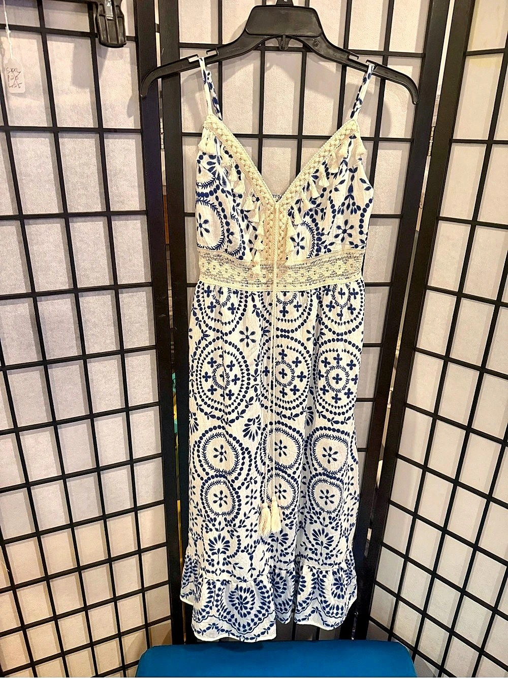 Floral Maxi Dress in Blue & White Size Small NWT (G3)